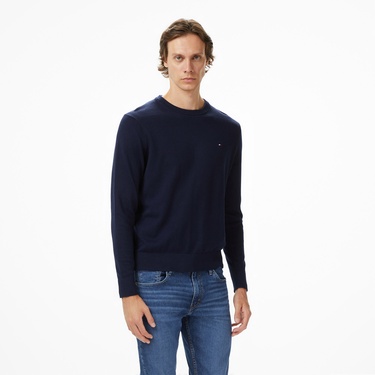  Tommy Hilfiger Pima Mainline Cashmere Erkek Lacivert Kazak