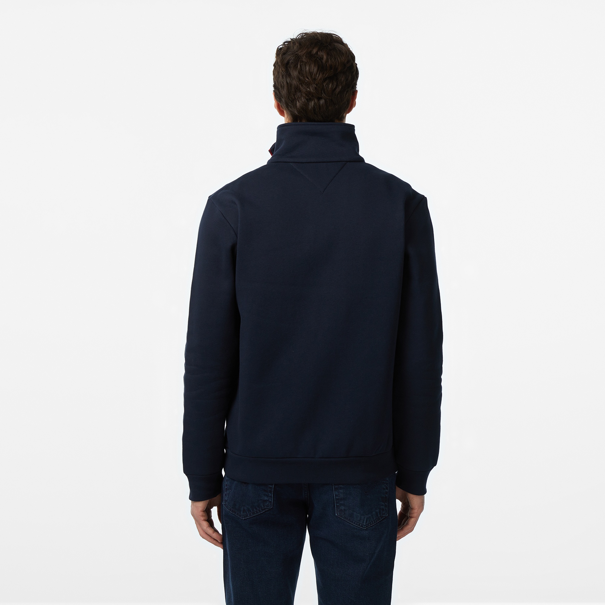 Tommy Hilfiger Global Stripe Through Erkek Lacivert Sweatshirt