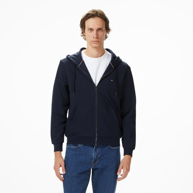  Tommy Hilfiger Essential İntechno Through Erkek Lacivert Kapüşonlu Ceket