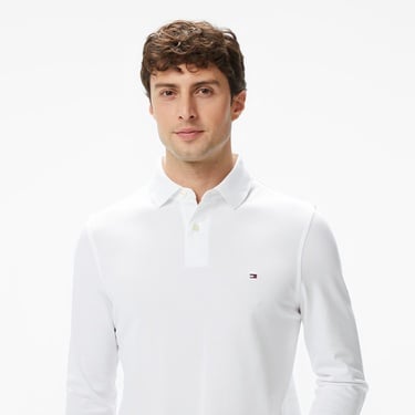  Tommy Hilfiger 1985 Regular Core Essentials Erkek Beyaz Polo Yaka T-Shirt