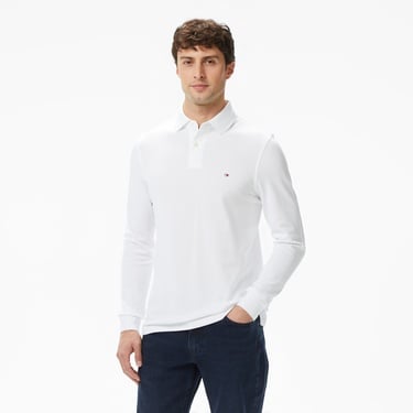  Tommy Hilfiger 1985 Regular Core Essentials Erkek Beyaz Polo Yaka T-Shirt