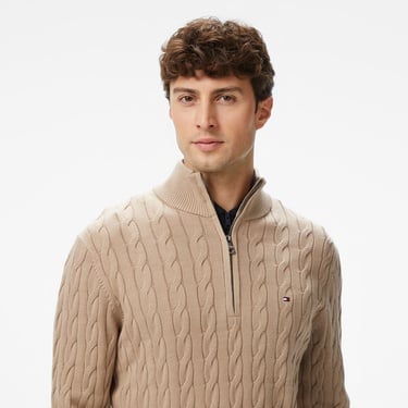 Tommy Hilfiger Classic Core Essentials Erkek Bej Kazak