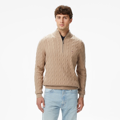  Tommy Hilfiger Classic Core Essentials Erkek Bej Kazak