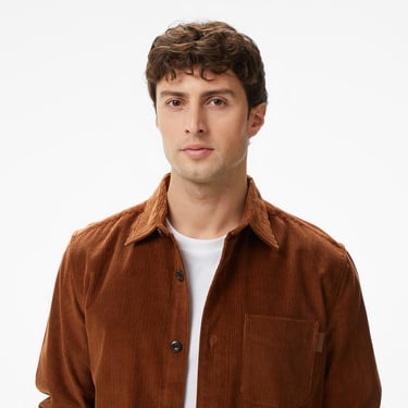  Tommy Hilfiger Corduroy Seasonal Quality Erkek Kahverengi Gömlek