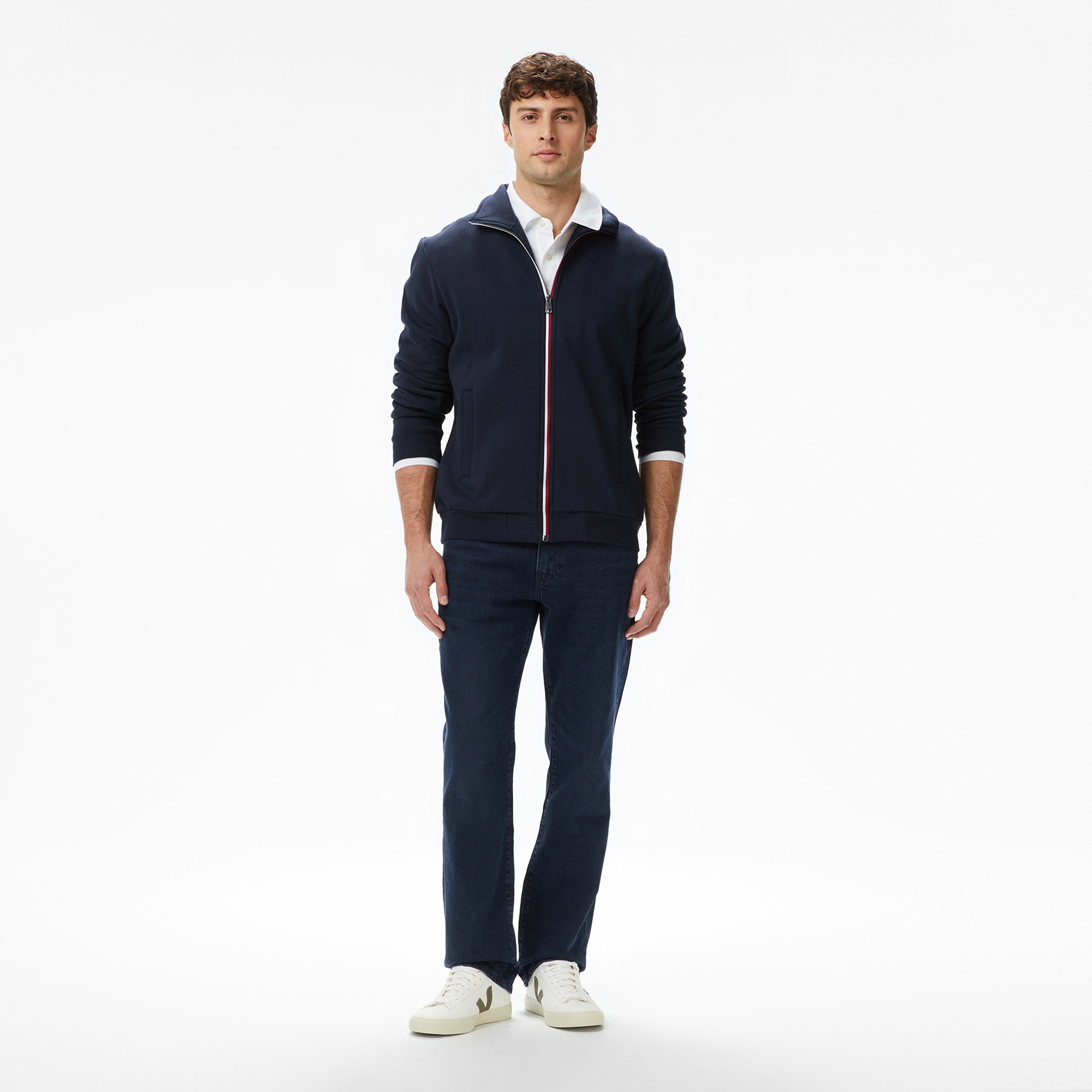 Tommy Hilfiger Global Stripe Through Erkek Lacivert Sweatshirt