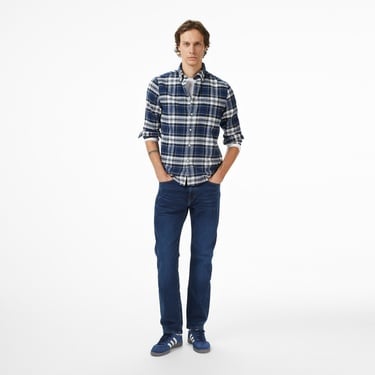  Tommy Hilfiger Hero Flannel Tartn Erkek Mavi Gömlek