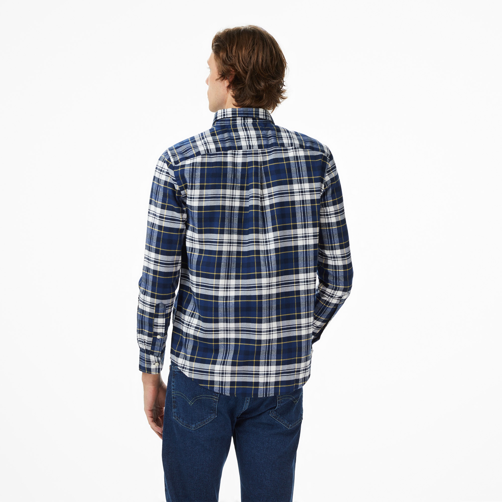 Tommy Hilfiger Hero Flannel Tartn Erkek Mavi Gömlek
