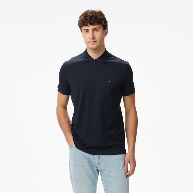  Tommy Hilfiger Performance Pique Erkek Lacivert Polo Yaka T-Shirt