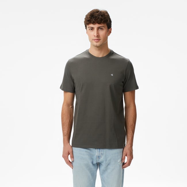  Calvin Klein Classic Monogram Erkek Gri T-Shirt