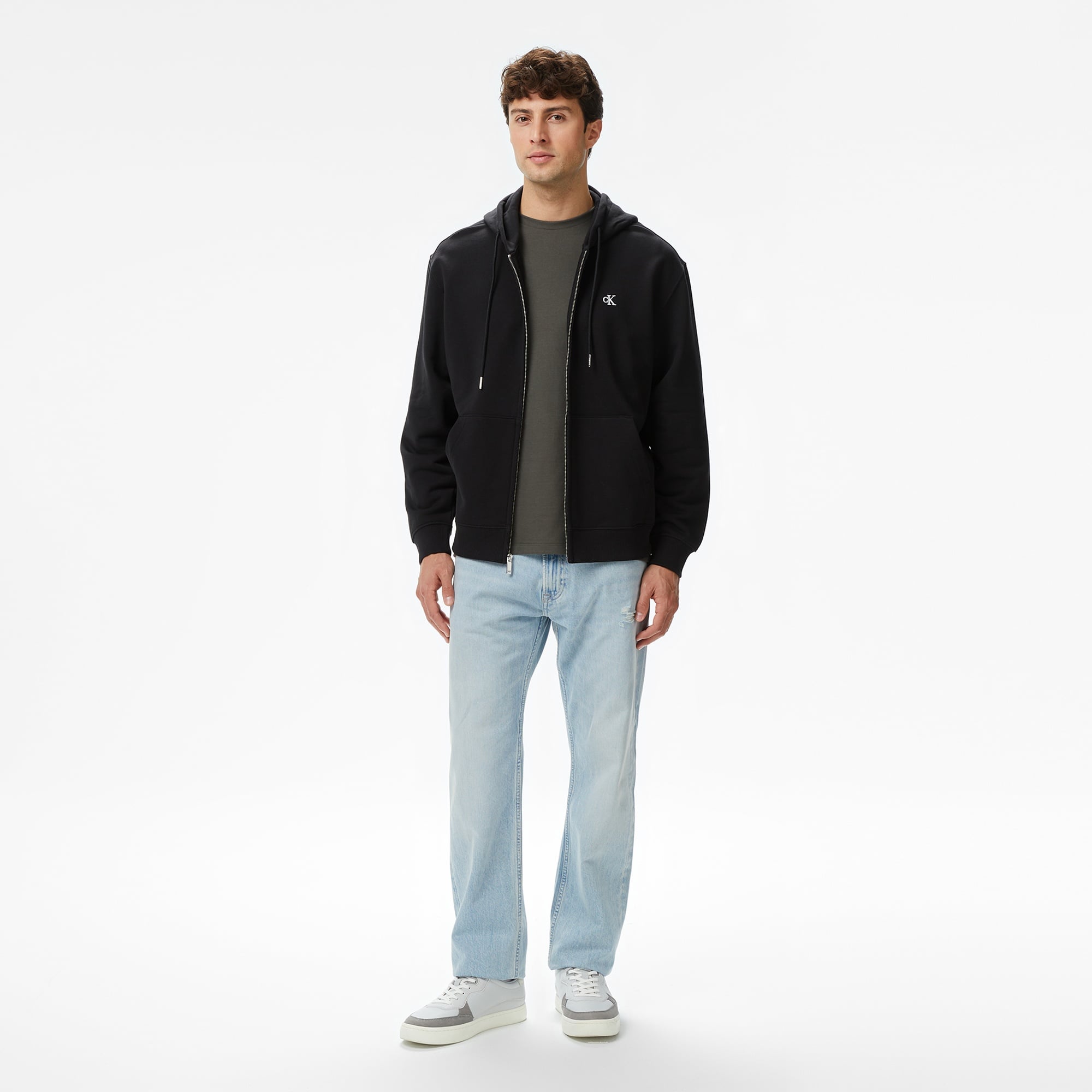 Calvin Klein Terry Monogram Erkek Siyah Sweatshirt