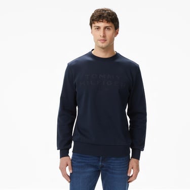  Tommy Hilfiger Nylon Applique İntechno Erkek Lacivert Sweatshirt