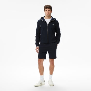  Fred Perry Hooded Zip-Through Erkek Lacivert Sweatshirt
