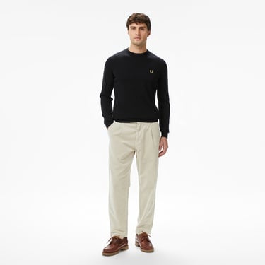  Fred Perry Classic Crew Neck Erkek Siyah Kazak