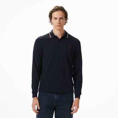  Fred Perry Twin Tipped Erkek Renkli Uzun Kollu Polo