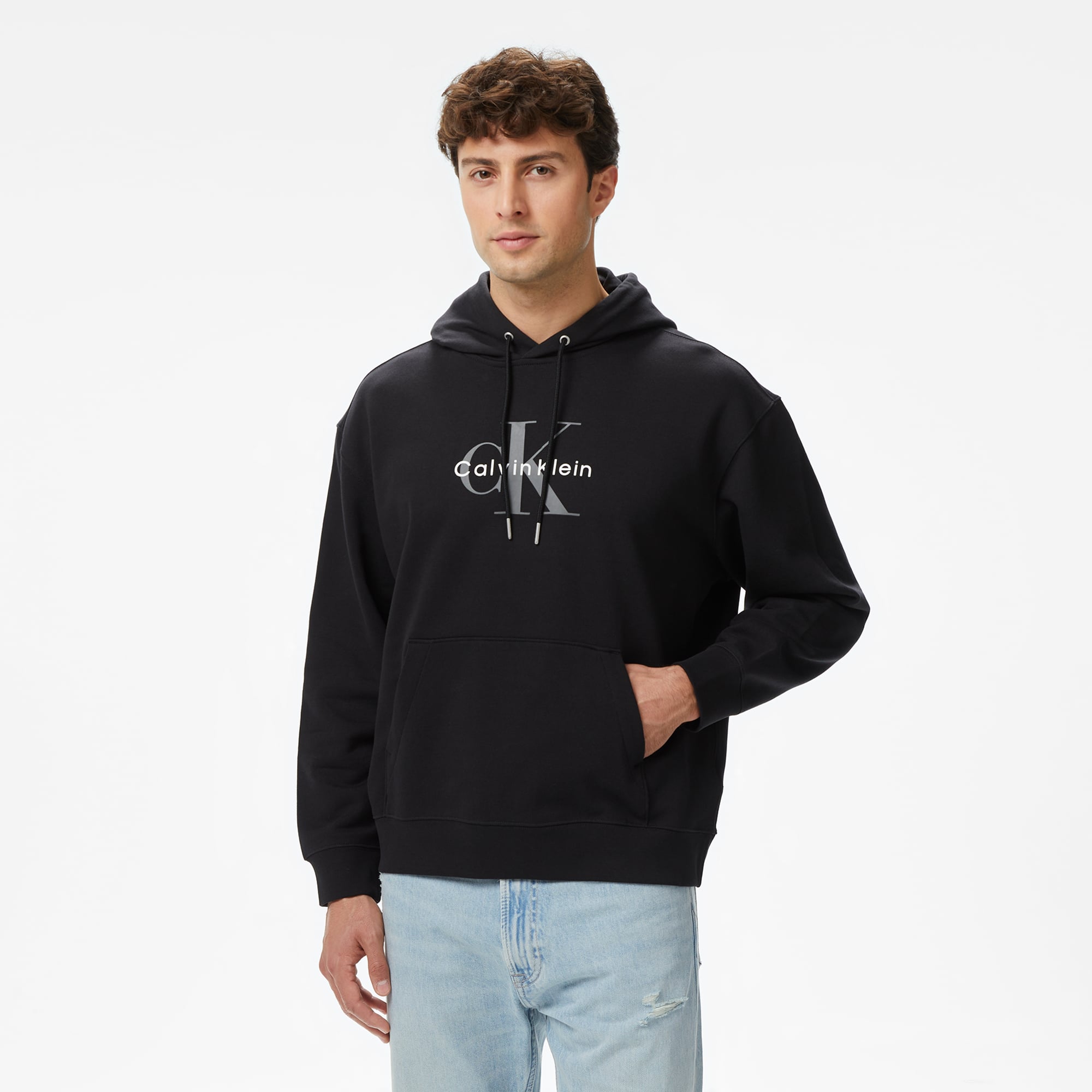  Calvin Klein Monologo Terry Erkek Siyah Sweatshirt