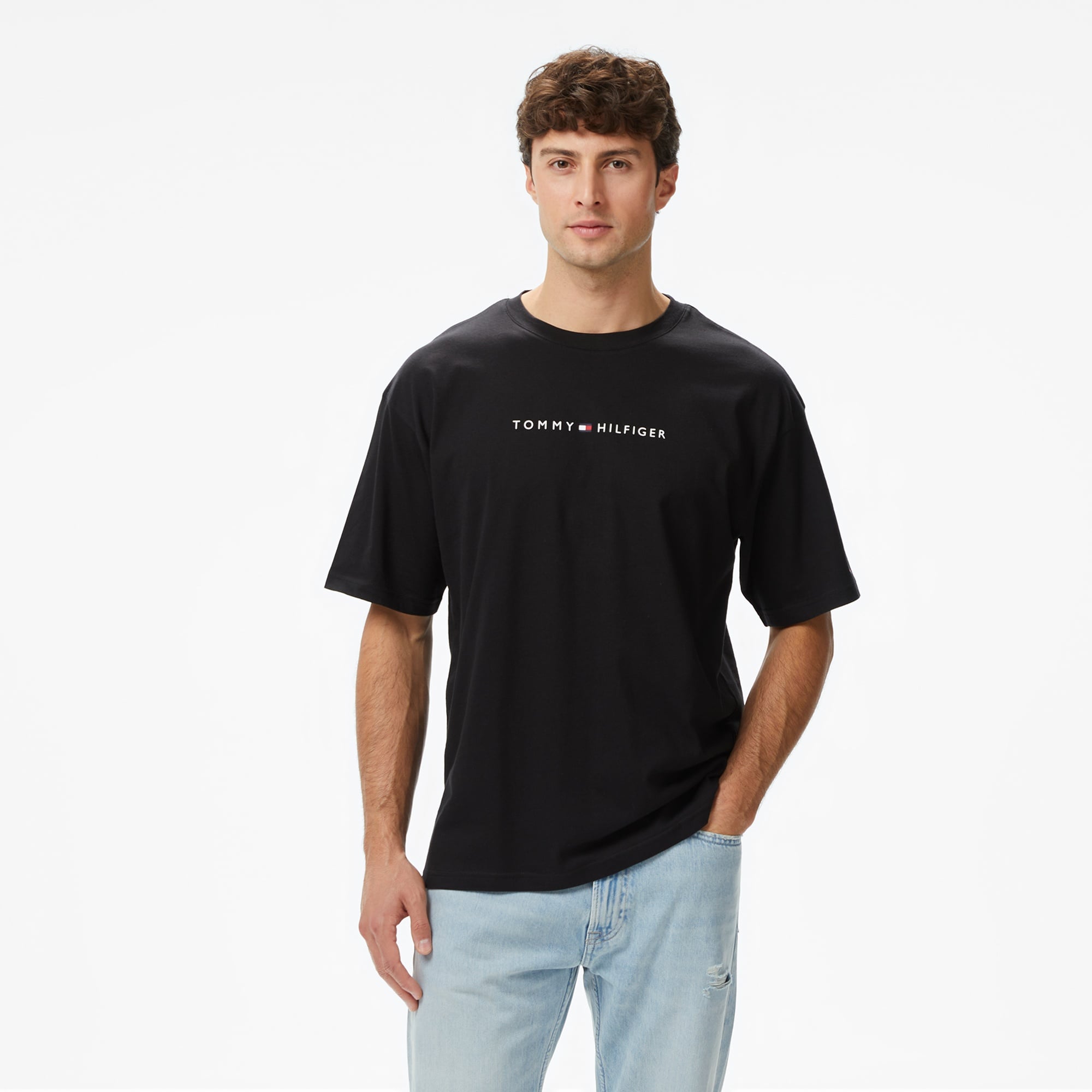Tommy Hilfiger Logo Erkek Siyah T-Shirt