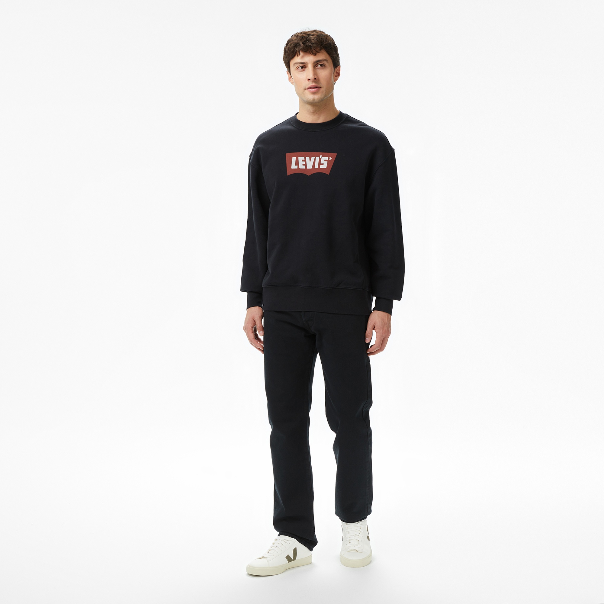 Levi's Premium Graphic Crew Erkek Siyah Sweatshirt