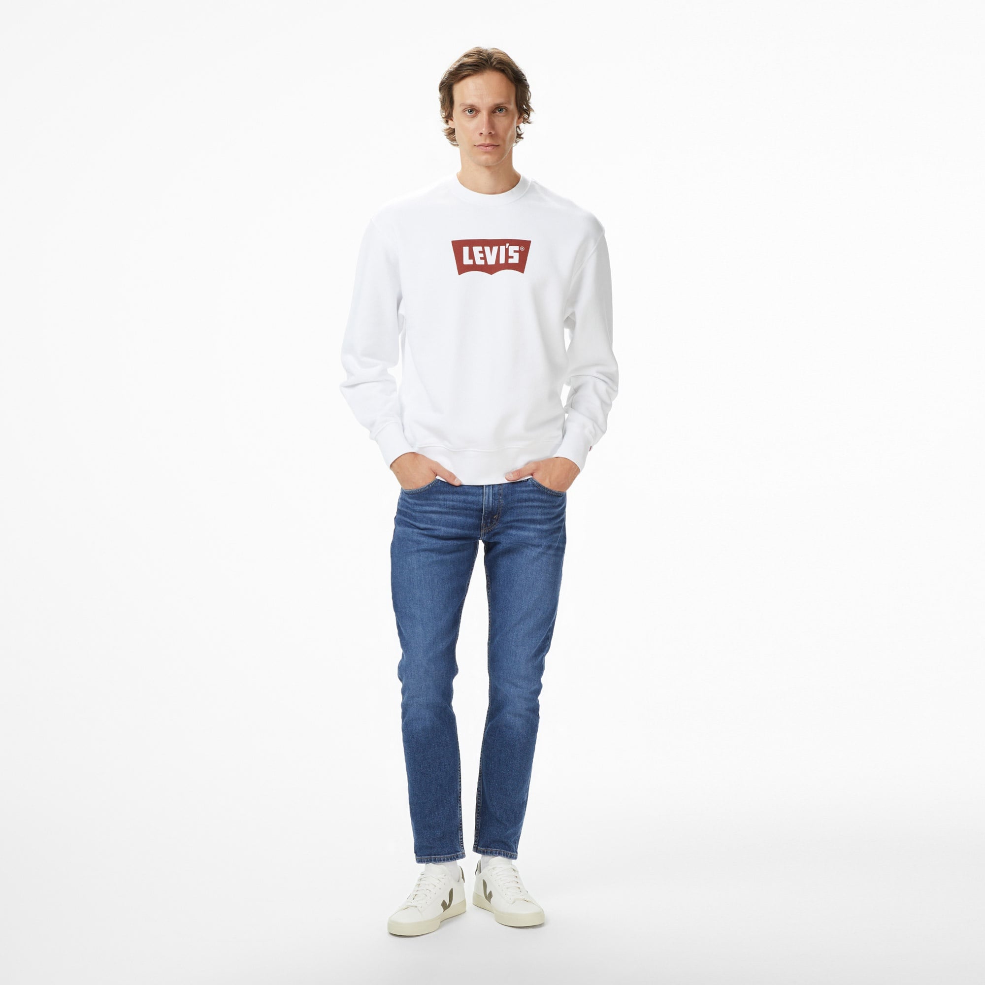 Levi's Premium Graphic Crew Erkek Beyaz Sweatshirt