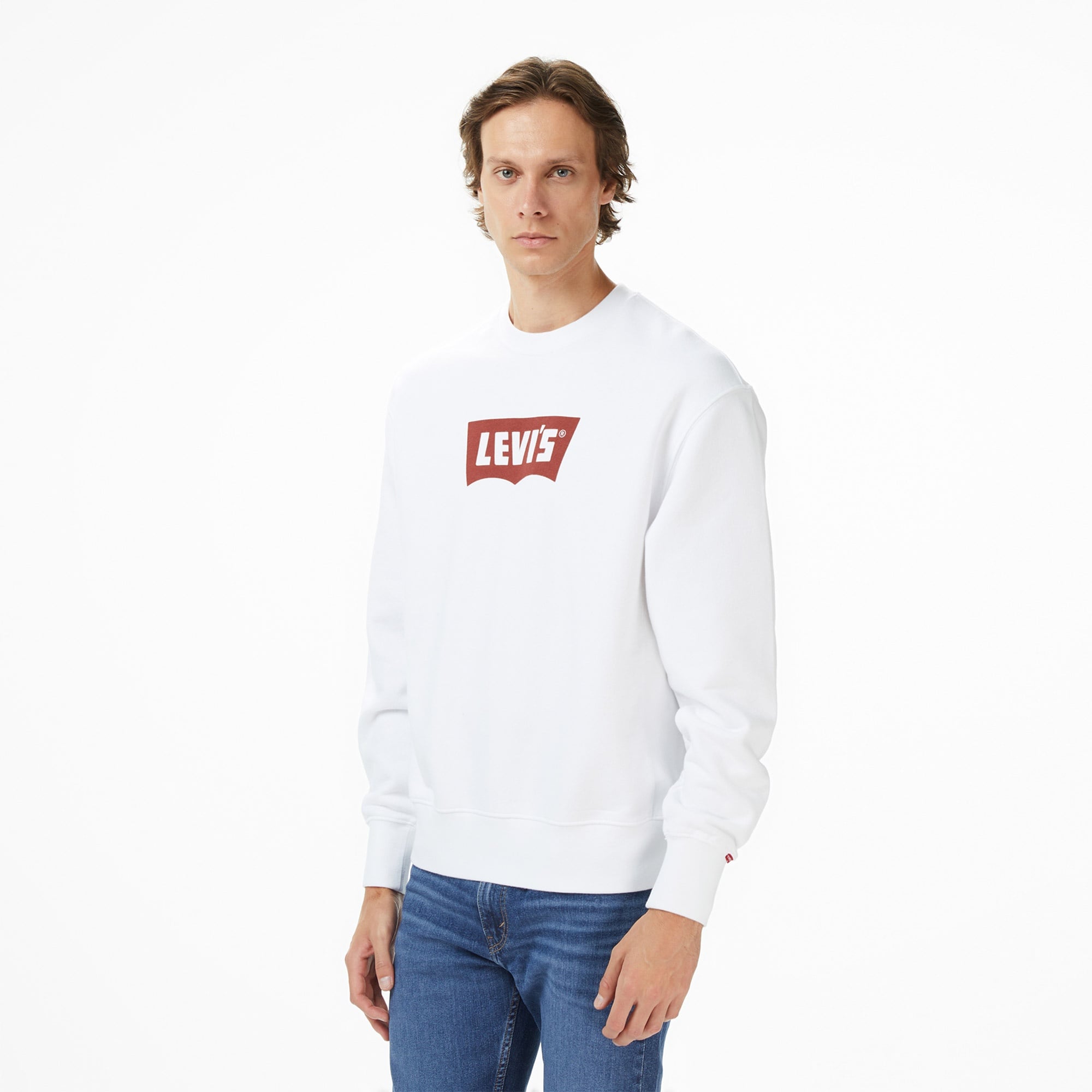Levi's Premium Graphic Crew Erkek Beyaz Sweatshirt