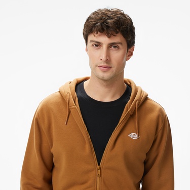  Dickies Summerdale Zip Through Erkek Kahverengi Sweatshirt