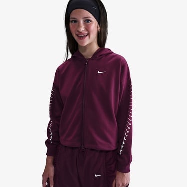  Nike Sportswear Dri-Fit Fleece Dance Çocuk Bordo Kapüşonlu Eşofman Üstü