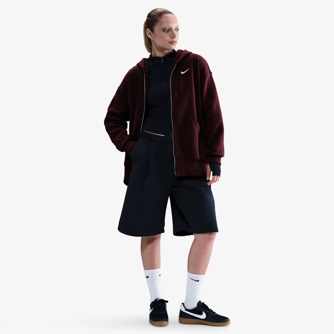 Nike Sportswear Phoenix Fleece Oversize Kadın Bordo Hoodie