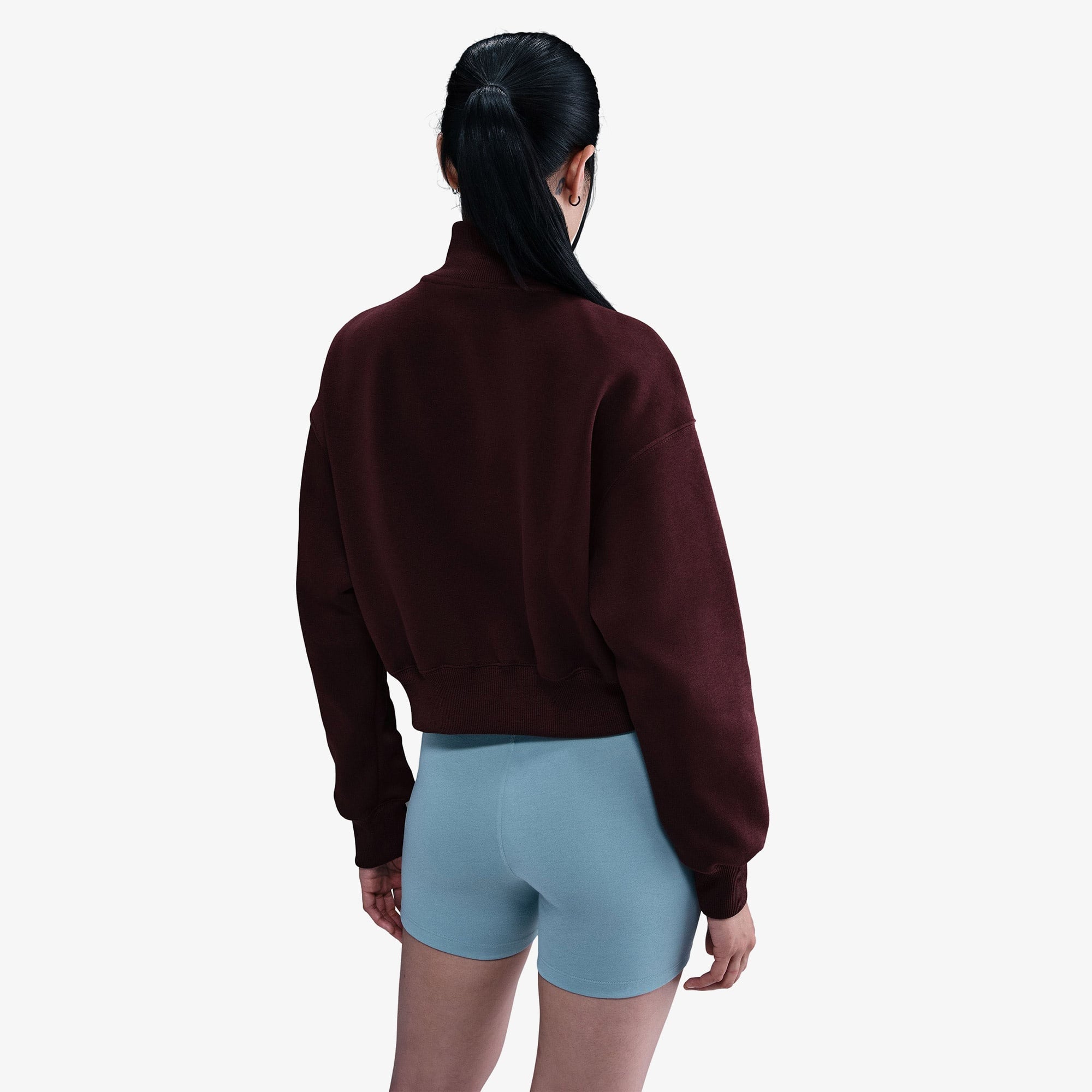 Nike Sportswear Phoenix Fleece Crop Kadın Bordo Sweatshirt