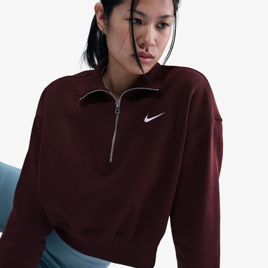  Nike Sportswear Phoenix Fleece Crop Kadın Bordo Sweatshirt