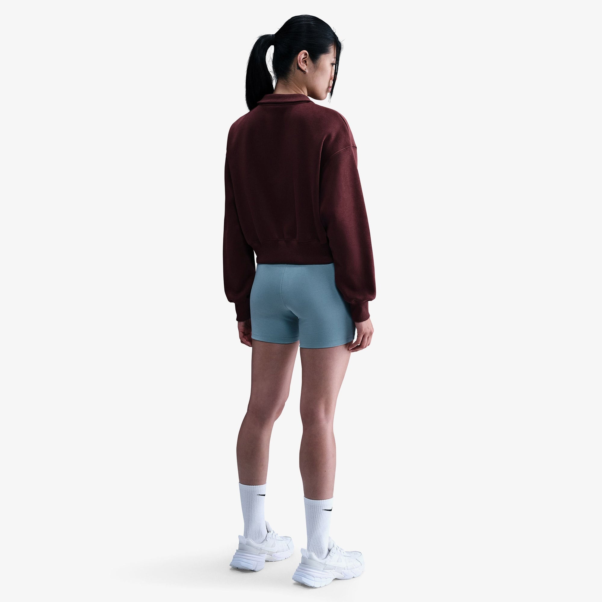 Nike Sportswear Phoenix Fleece Crop Kadın Bordo Sweatshirt