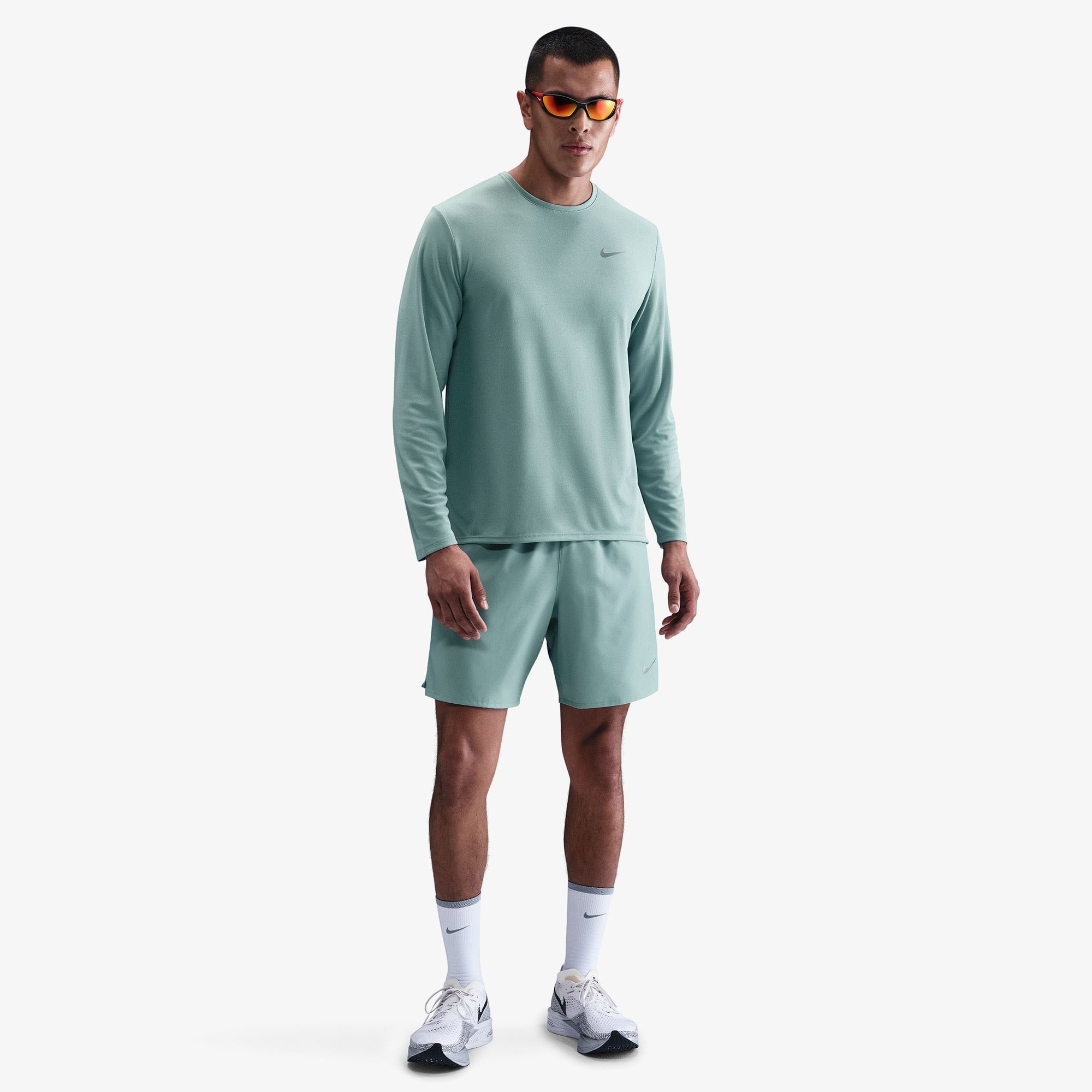 Nike Dri-Fit Miler Erkek Yeşil Uzun Kollu T-Shirt