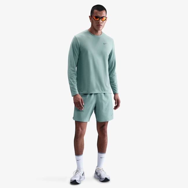  Nike Dri-Fit Miler Erkek Yeşil Uzun Kollu T-Shirt