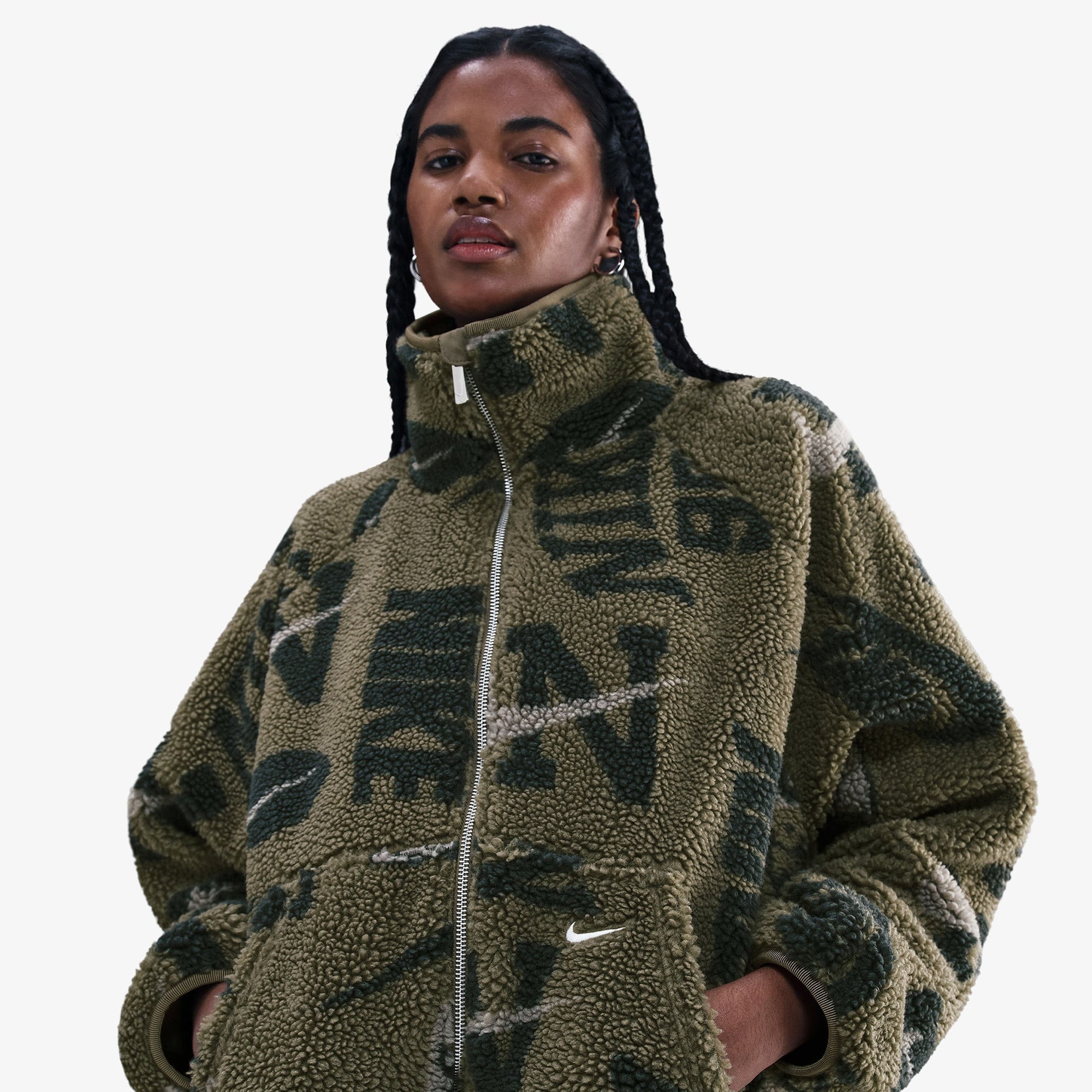 Nike Sportswear Street Sherpa Kadın Haki Ceket