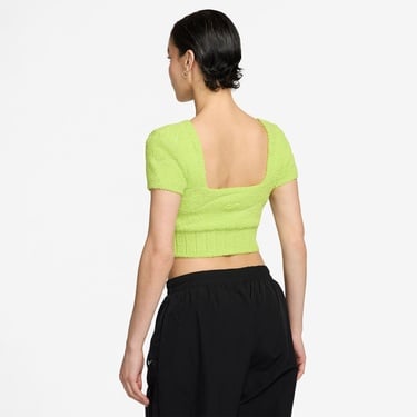  Nike Sportswear Phoenix Cozy Bouclé Kadın Yeşil Crop T-Shirt