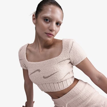  Nike Sportswear Phoenix Cozy Bouclé Kadın Pembe Crop T-Shirt