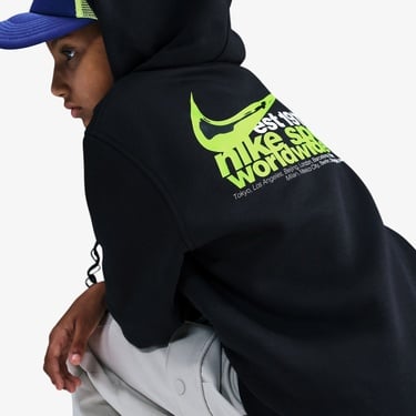  Nike Sportswear Club Fleece Çocuk Siyah Kapüşonlu Hoodie