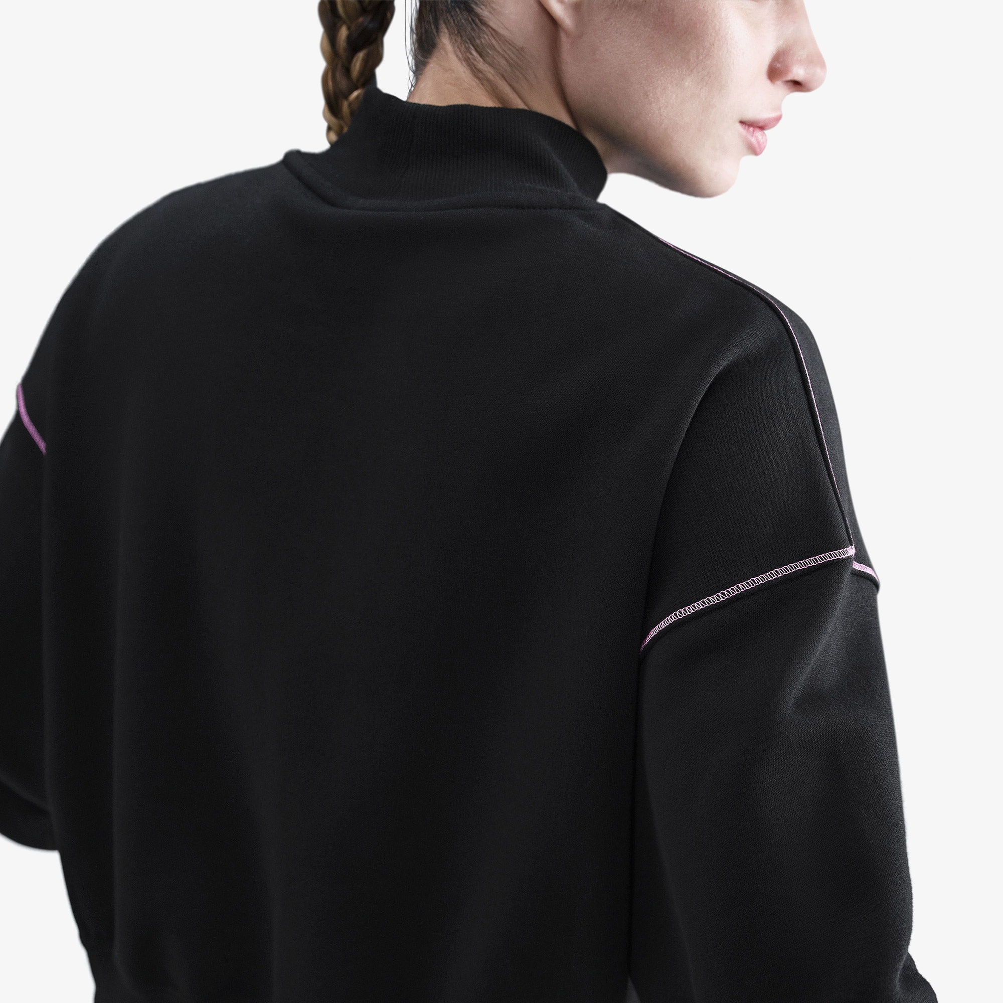 Nike Sportswear Phoenix Fleece Logo Kadın Siyah Sweatshirt