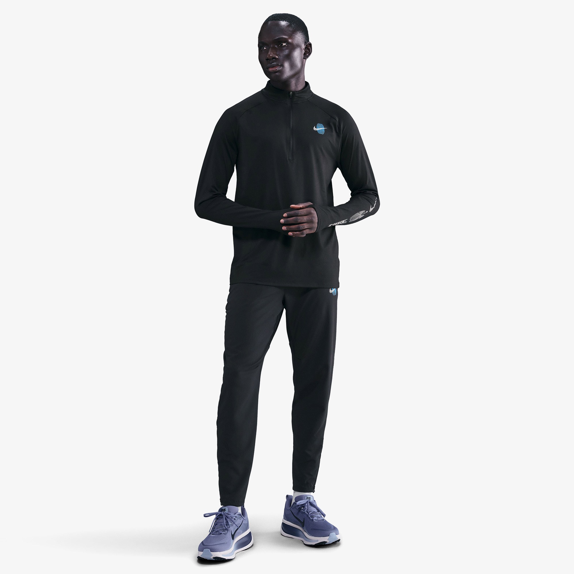 Nike Dri-Fit Stride Energy Erkek Siyah Uzun Kollu T-Shirt