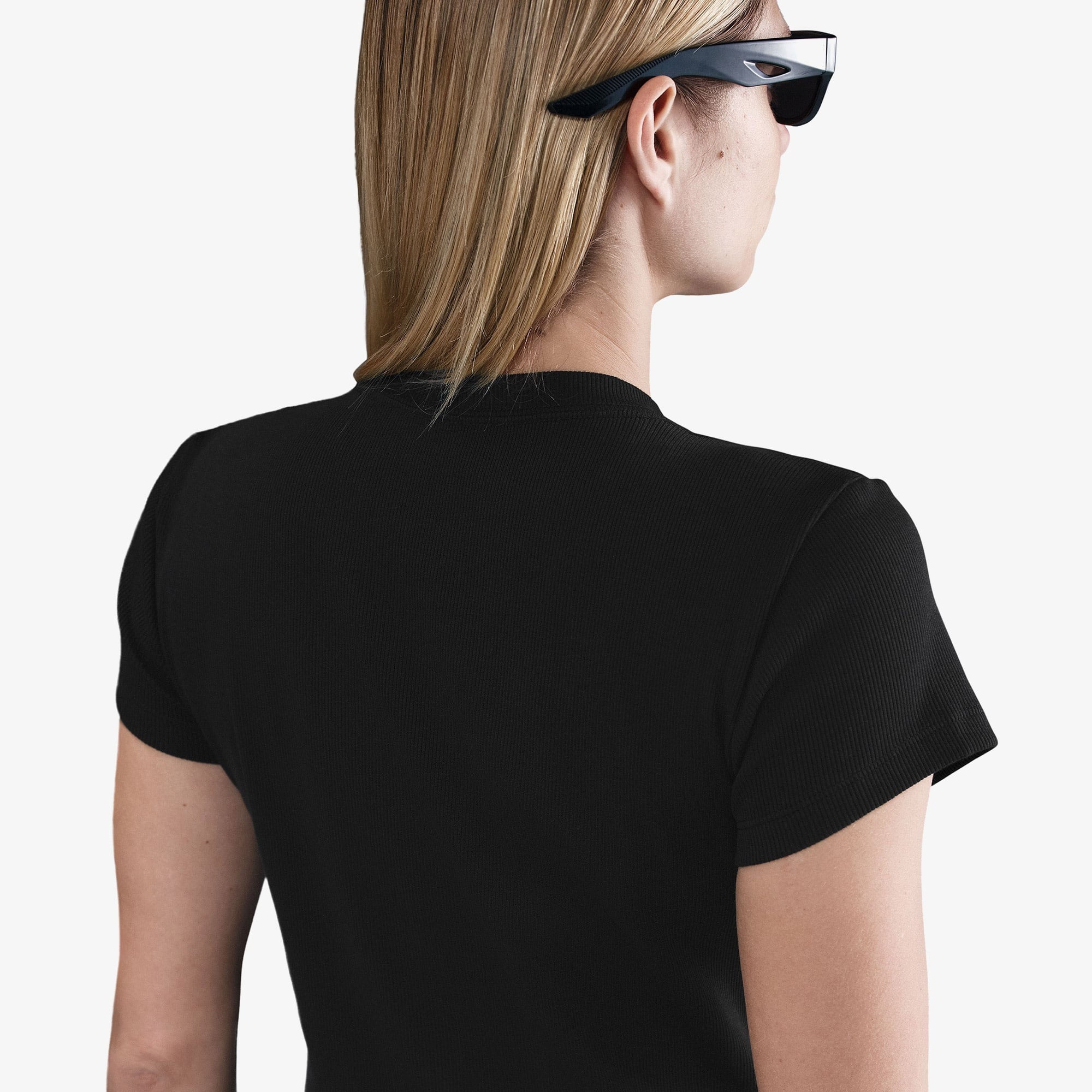 Nike Sportswear Ribbed Kadın Siyah T-Shirt