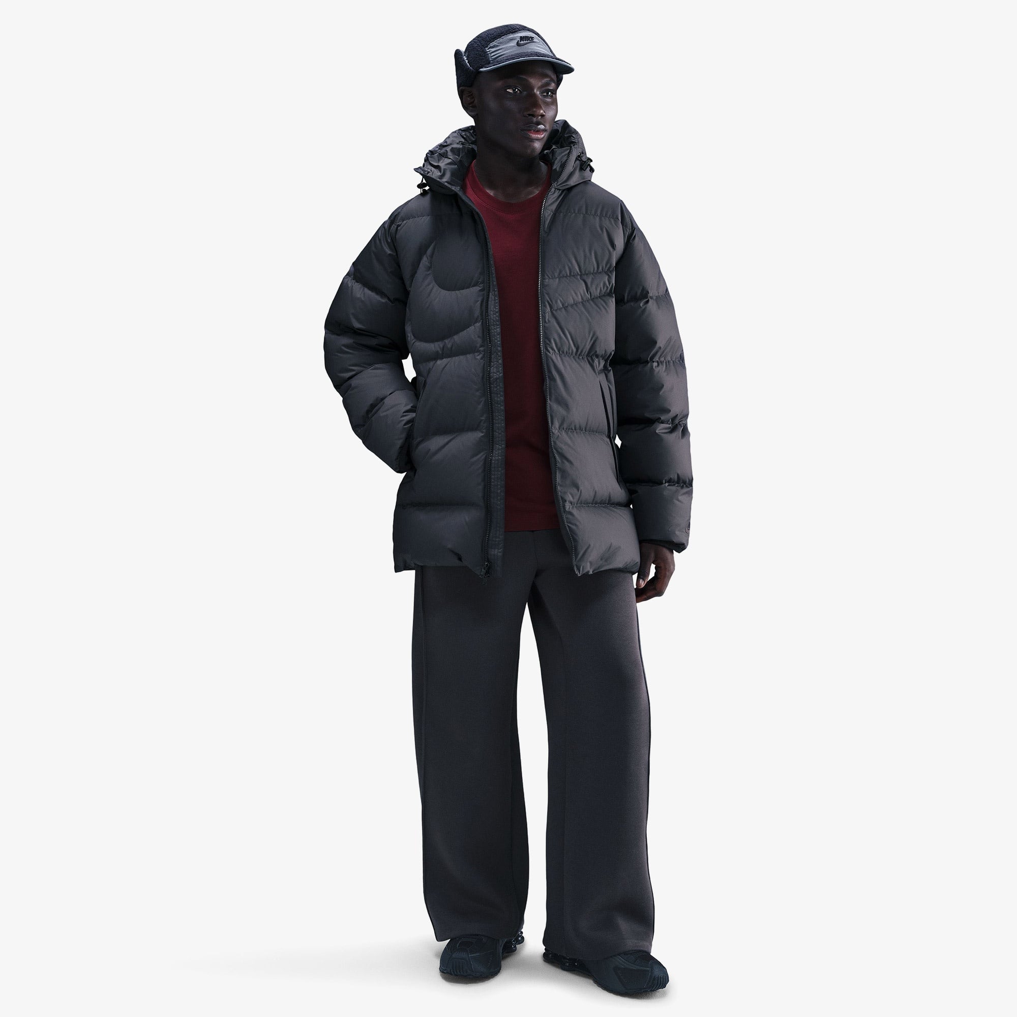 Nike Sportswear Therma-Fit Club Parka Erkek Siyah Mont