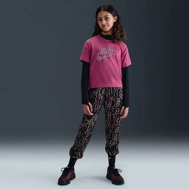  Nike Sportswear Boxy Animal Print Çocuk Pembe T-Shirt