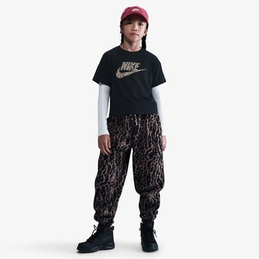  Nike Sportswear Boxy Animal Print Çocuk Siyah T-Shirt