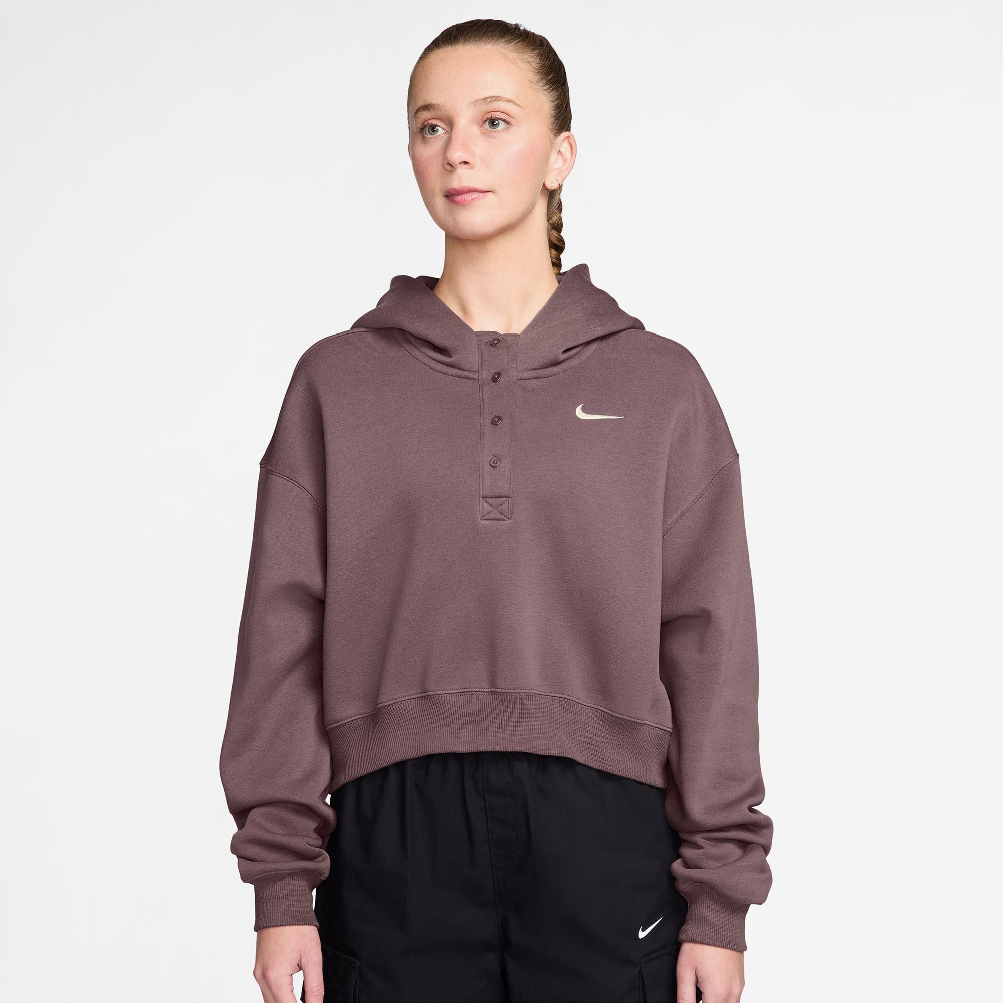  Nike Sportswear Phoenix Fleece Kadın Kahverengi Hoodie