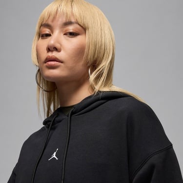  Jordan Dri-Fit Sport Crossover Fleece Kadın Siyah Kapüşonlu Eşofman Üstü