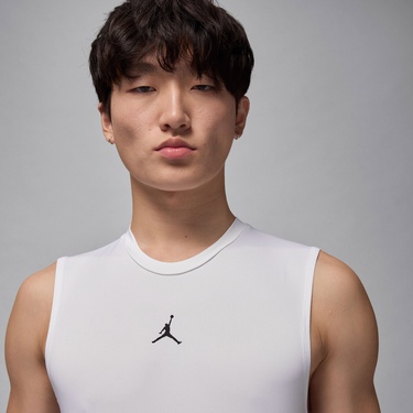  Jordan Dri-Fit Sport Erkek Beyaz Kolsuz T-Shirt