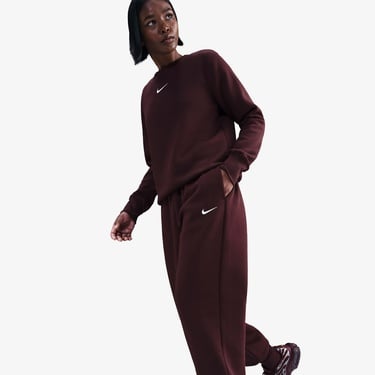  Nike Sportswear Phoenix Fleece Kadın Bordo Eşofman Altı