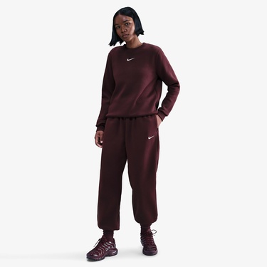  Nike Sportswear Phoenix Fleece Kadın Bordo Eşofman Altı