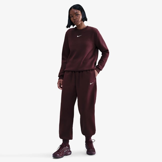  Nike Sportswear Phoenix Fleece Kadın Bordo Eşofman Altı
