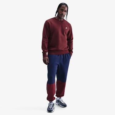  Nike Club Fleece Crew Erkek Bordo Sweatshirt