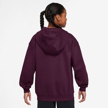  Nike Sportswear Club Fleece Oversized Çocuk Bordo Kapüşonlu Hoodie