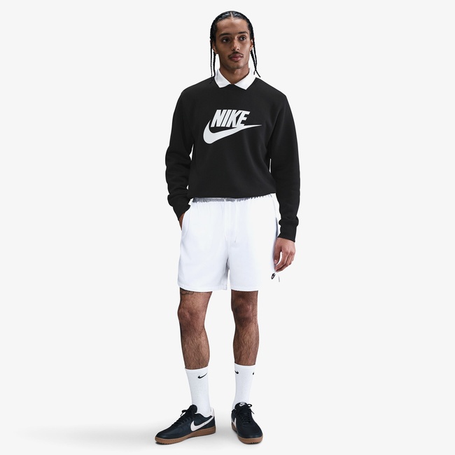  Nike Sportswear Club Graphic Fleece Crew Erkek Siyah Sweatshirt